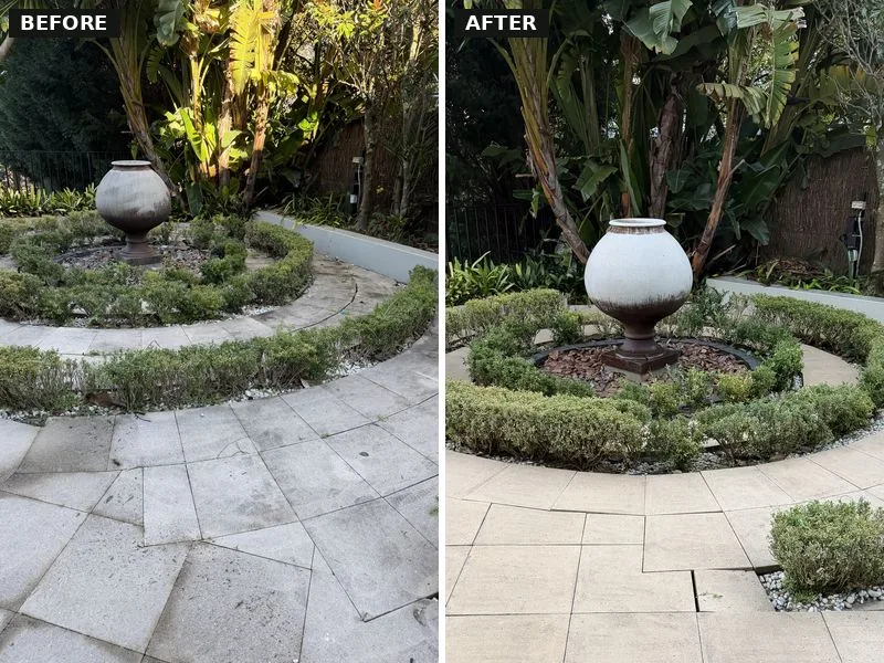 Garden bed freshen-up before and after, Hills District
